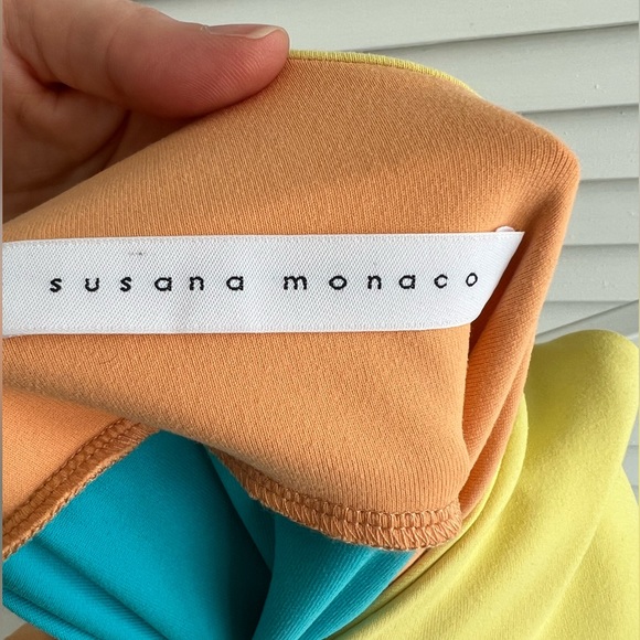 Susana Monaco Rainbow Asymmetric String Dress Sz XS - Picture 6 of 10